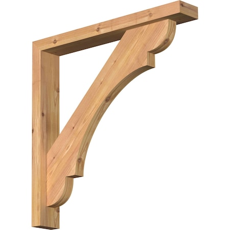 Olympic Block Smooth Bracket W/ Offset Brace, Western Red Cedar, 3 1/2W X 24D X 24H